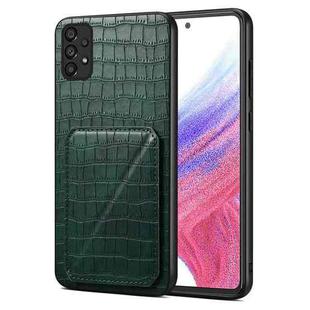 For Samsung Galaxy A53 5G Denior Imitation Crocodile Leather Back Phone Case with Holder(Green)