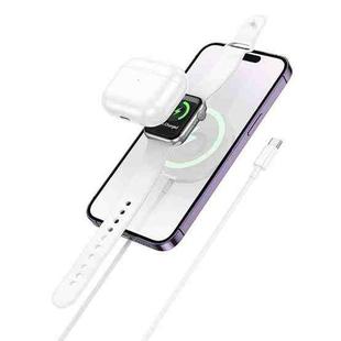 hoco CW50 Fast 3 in 1 MagSafe Magnetic Wireless Fast Charger(White)