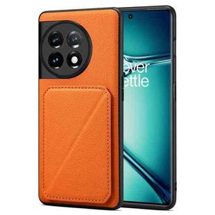 For OnePlus Ace 2 Pro 5G Denior Imitation Calf Leather Back Phone Case with Holder(Orange)