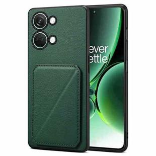For OnePlus Ace 2 V / Nord 3 5G Denior Imitation Calf Leather Back Phone Case with Holder(Green)