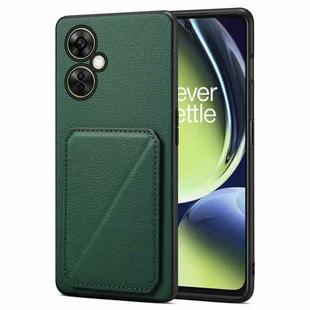 For OnePlus Nord CE 3 Lite / N30 Denior Imitation Calf Leather Back Phone Case with Holder(Green)