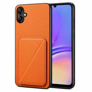 For Samsung Galaxy A05G Denior Imitation Calf Leather Back Phone Case with Holder(Orange)