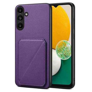 For Samsung Galaxy A13 5G Denior Imitation Calf Leather Back Phone Case with Holder(Purple)
