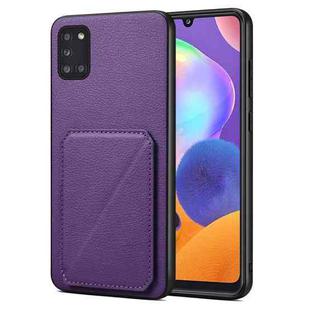 For Samsung Galaxy A31 Denior Imitation Calf Leather Back Phone Case with Holder(Purple)