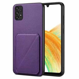 For Samsung Galaxy A33 Denior Imitation Calf Leather Back Phone Case with Holder(Purple)