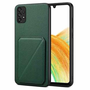 For Samsung Galaxy A33 Denior Imitation Calf Leather Back Phone Case with Holder(Green)