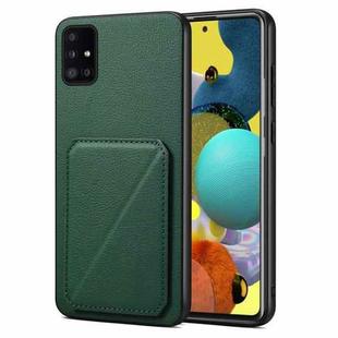 For Samsung Galaxy A51 5G Denior Imitation Calf Leather Back Phone Case with Holder(Green)