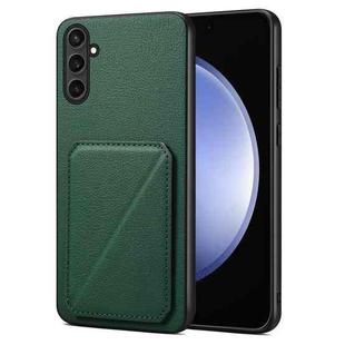 For Samsung Galaxy S23 FE 5G Denior Imitation Calf Leather Back Phone Case with Holder(Green)