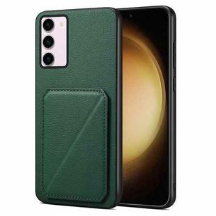 For Samsung Galaxy S23+ 5G Denior Imitation Calf Leather Back Phone Case with Holder(Green)