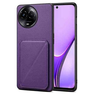 For Realme Narzo 60X / 11 5G / 11x Denior Imitation Calf Leather Back Phone Case with Holder(Purple)
