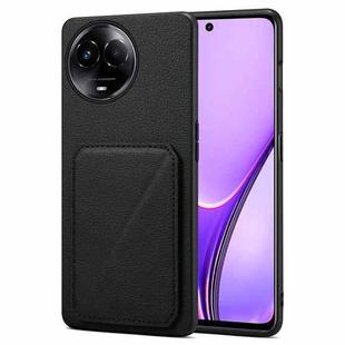 For Realme Narzo 60X / 11 5G / 11x Denior Imitation Calf Leather Back Phone Case with Holder(Black)