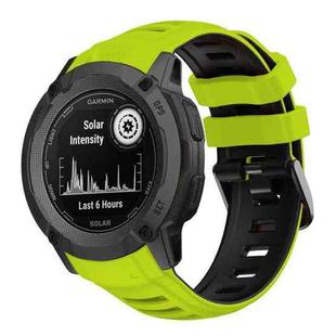For Garmin Instinct 2X Two Color Silicone Watch Band(Lime Black)