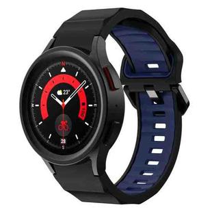 For Samsung Galaxy Watch 6 Wave Texture Two Color Silicone Watch Band(Black Blue)