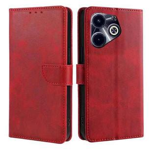 For Infinix Hot 40i Calf Texture Buckle Flip Leather Phone Case(Red)