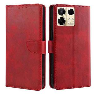 For Infinix Note 40 Pro 5G Calf Texture Buckle Flip Leather Phone Case(Red)