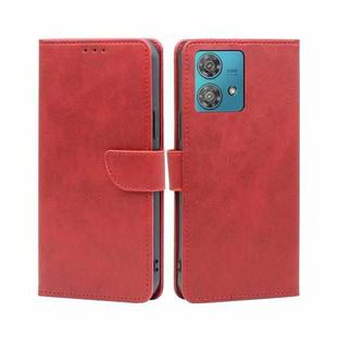 For Motorola Edge 40 Neo 5G Calf Texture Buckle Flip Leather Phone Case(Red)