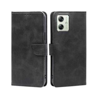 For Motorola Moto G54 5G EU Version Calf Texture Buckle Flip Leather Phone Case(Black)