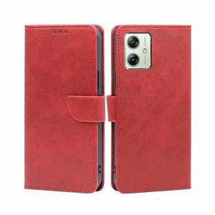 For Motorola Moto G54 5G EU Version Calf Texture Buckle Flip Leather Phone Case(Red)