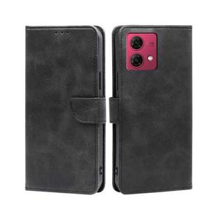 For Motorola Moto G84 5G Calf Texture Buckle Flip Leather Phone Case(Black)