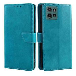 For Motorola Edge 50 5G Calf Texture Buckle Flip Leather Phone Case(Light Blue)