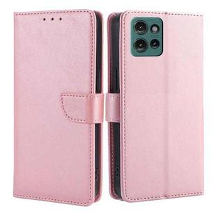 For Motorola Edge 50 5G Calf Texture Buckle Flip Leather Phone Case(Rose Gold)