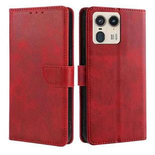 For Motorola Edge 50 Ultra Calf Texture Buckle Flip Leather Phone Case(Red)