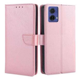 For Motorola Moto G85 5G Calf Texture Buckle Flip Leather Phone Case(Rose Gold)