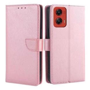 For Motorola Moto G Stylus 5G 2024 Calf Texture Buckle Flip Leather Phone Case(Rose Gold)