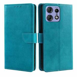 For Motorola Edge 50 Pro 5G Calf Texture Buckle Flip Leather Phone Case(Light Blue)