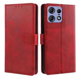 For Motorola Edge 50 Pro 5G Calf Texture Buckle Flip Leather Phone Case(Red)