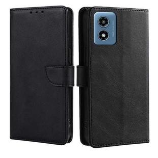 For Motorola Moto G 5G 2024 Calf Texture Buckle Flip Leather Phone Case(Black)