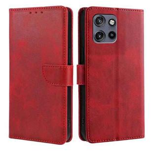 For Motorola Edge 50 Neo 5G Calf Texture Buckle Flip Leather Phone Case(Red)