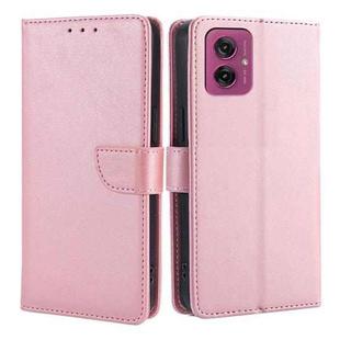 For Motorola Moto G55 5G Calf Texture Buckle Flip Leather Phone Case(Rose Gold)