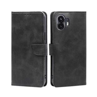For Nothing Phone 2 Calf Texture Buckle Flip Leather Phone Case(Black)