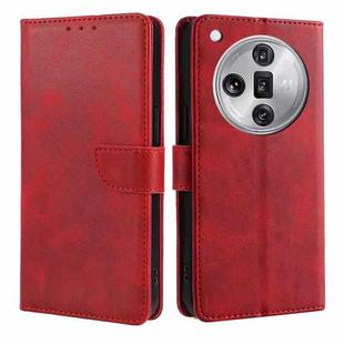 For OPPO Find X7 Ultra 5G Calf Texture Buckle Flip Leather Phone Case(Red)