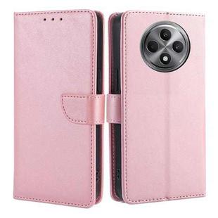 For OPPO Reno12 F 5G Calf Texture Buckle Flip Leather Phone Case(Rose Gold)