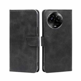 For Realme 11 5G / 11x 5G Calf Texture Buckle Flip Leather Phone Case(Black)