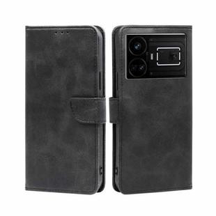 For Realme GT5 / GT5 240W Calf Texture Buckle Flip Leather Phone Case(Black)