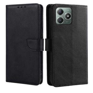 For Realme C61 4G Calf Texture Buckle Flip Leather Phone Case(Black)