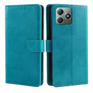 For Realme C61 4G Calf Texture Buckle Flip Leather Phone Case(Light Blue)