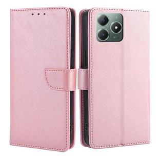 For Realme C61 4G Calf Texture Buckle Flip Leather Phone Case(Rose Gold)