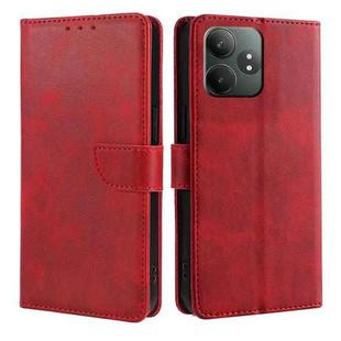 For Realme GT Neo6 SE Calf Texture Buckle Flip Leather Phone Case(Red)