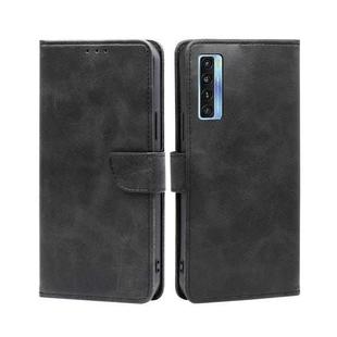 For TCL 20s / 20 5G / 20L / 20L+ Calf Texture Buckle Flip Leather Phone Case(Black)