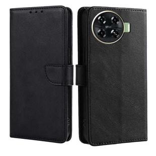 For Tecno Spark 20 Pro+ 4G Calf Texture Buckle Flip Leather Phone Case(Black)