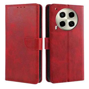 For Tecno Camon 30 Calf Texture Buckle Flip Leather Phone Case(Red)