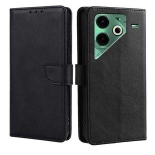 For Tecno Pova 6 Neo 4G Calf Texture Buckle Flip Leather Phone Case(Black)