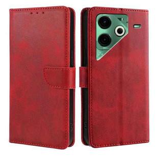 For Tecno Pova 6 Neo 4G Calf Texture Buckle Flip Leather Phone Case(Red)