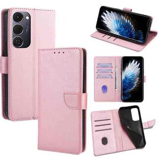 For Tecno Spark 40 Pro+ 4G Calf Texture Buckle Flip Leather Phone Case(Rose Gold)