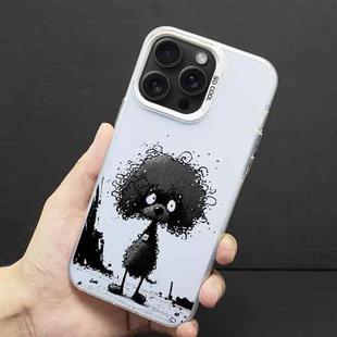 For iPhone 15 Pro Max Color Ink Frosted PC+TPU Phone Case(Curl Teddy)
