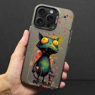 For iPhone 15 Pro Color Ink Frosted PC+TPU Phone Case(Frog)